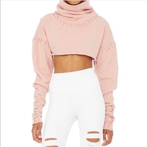 Alo Yoga “Splice” Cropped Sweatshirt